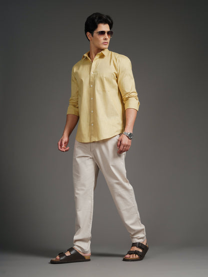 Linenette Mustard Solid Shirt