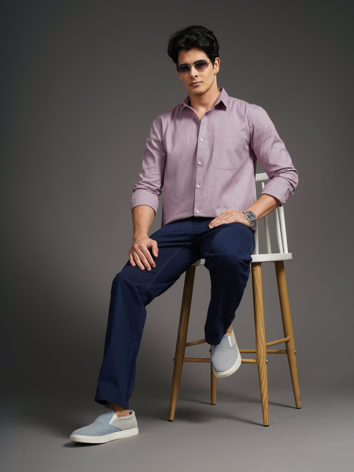 Linenette Mauve Solid Shirt