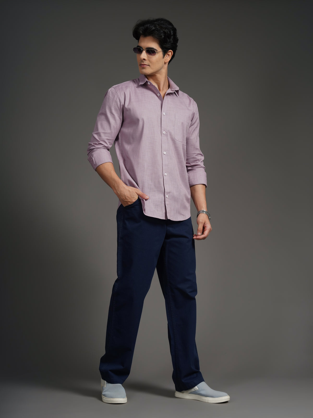 Linenette Mauve Solid Shirt
