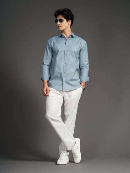 Gavor Blue Solid Shirt