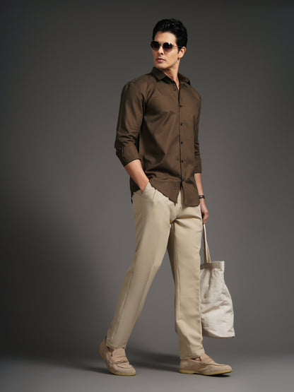 Gavor Brown Solid Shirt