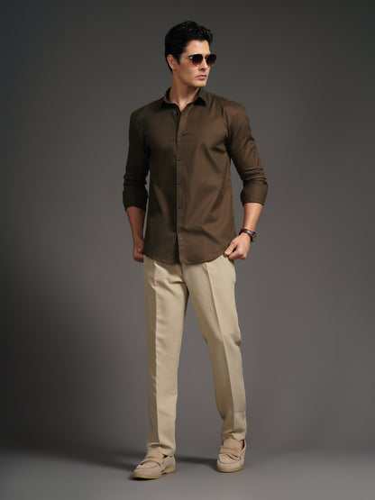 Gavor Brown Solid Shirt