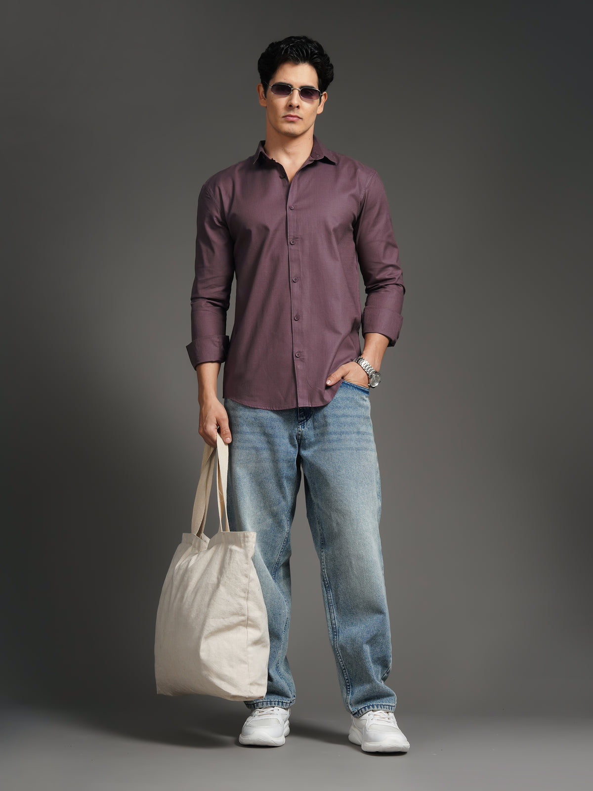 Gavor Mauve Solid Shirt