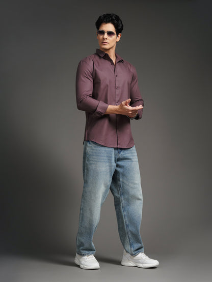 Gavor Mauve Solid Shirt