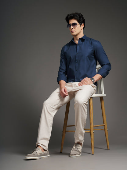 Gavor Navy Solid Shirt
