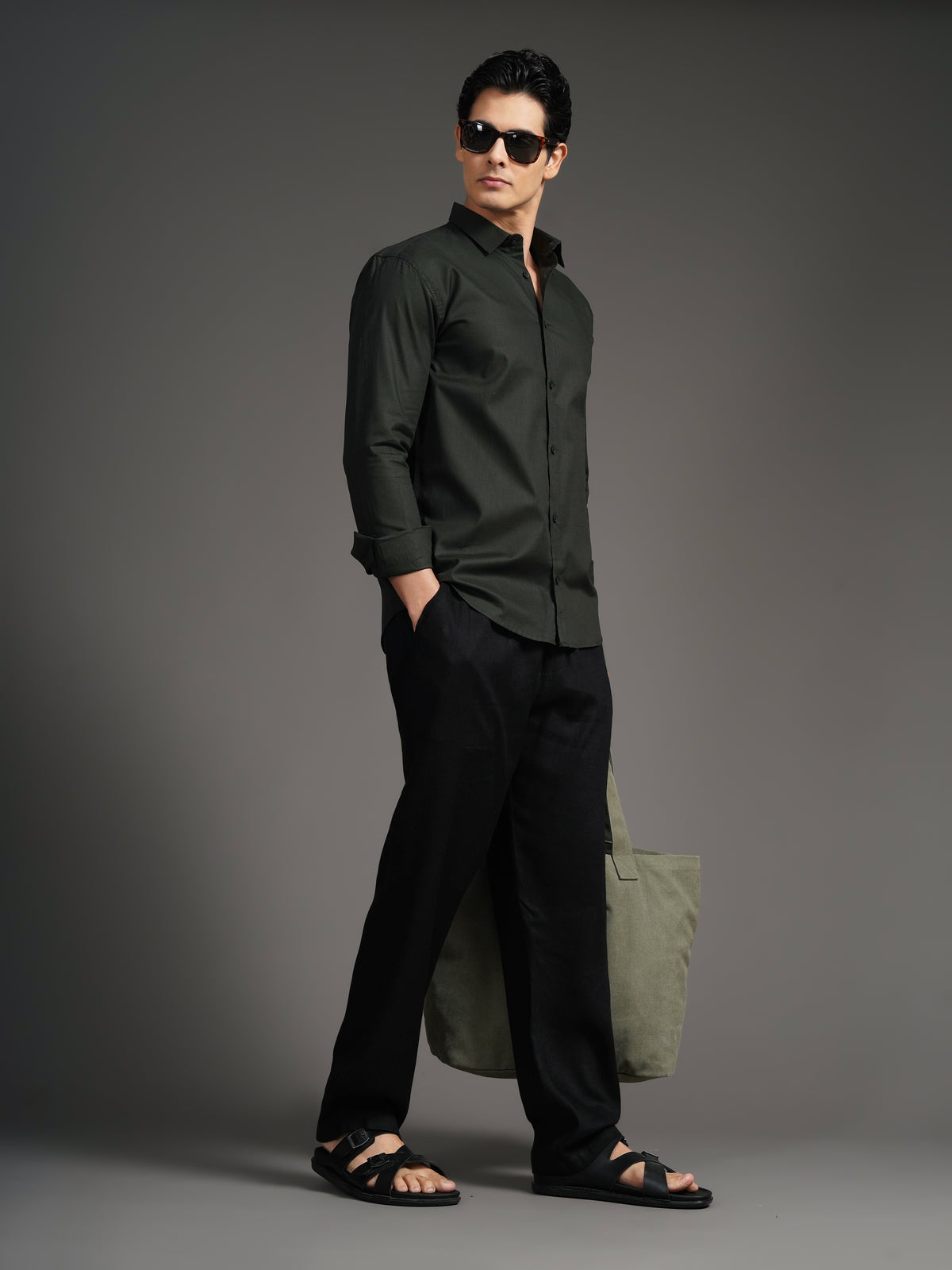 Gavor Olive Solid Shirt