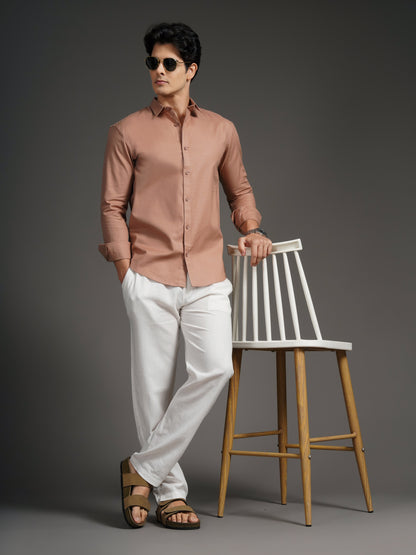 Gavor Peach Solid Shirt