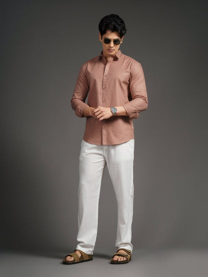 Gavor Peach Solid Shirt