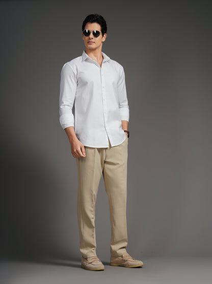 Gavor White Solid Shirt