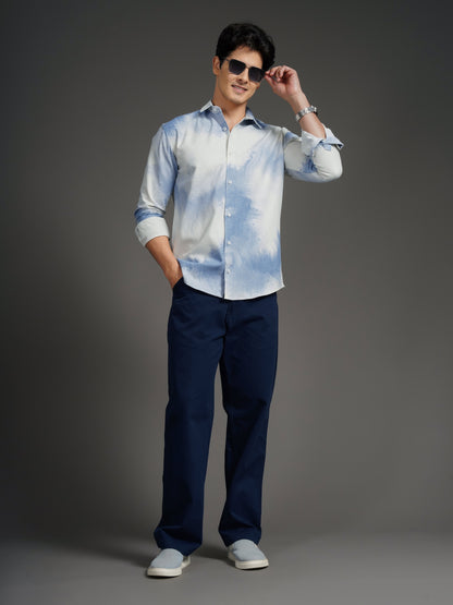 Nuvane Blue Print Shirt