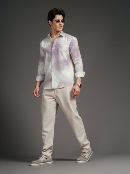 Nuvane Muave Print Shirt