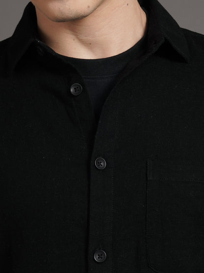 Triv Black Solid Overshirt