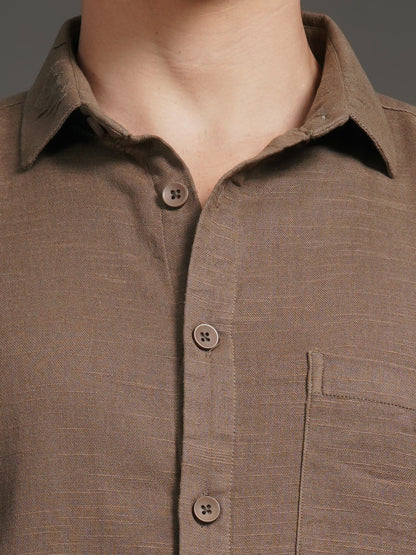 Triv Brown Solid Overshirt