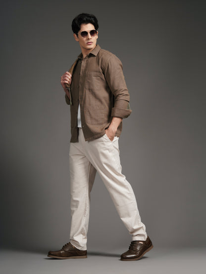 Triv Brown Solid Overshirt