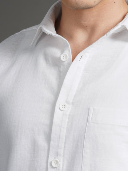 Triv White Solid Overshirt