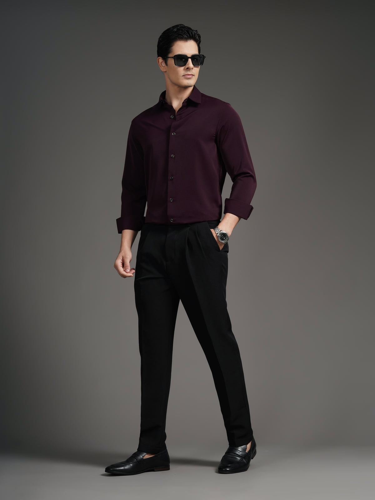 Velora Wine Solid Shirt