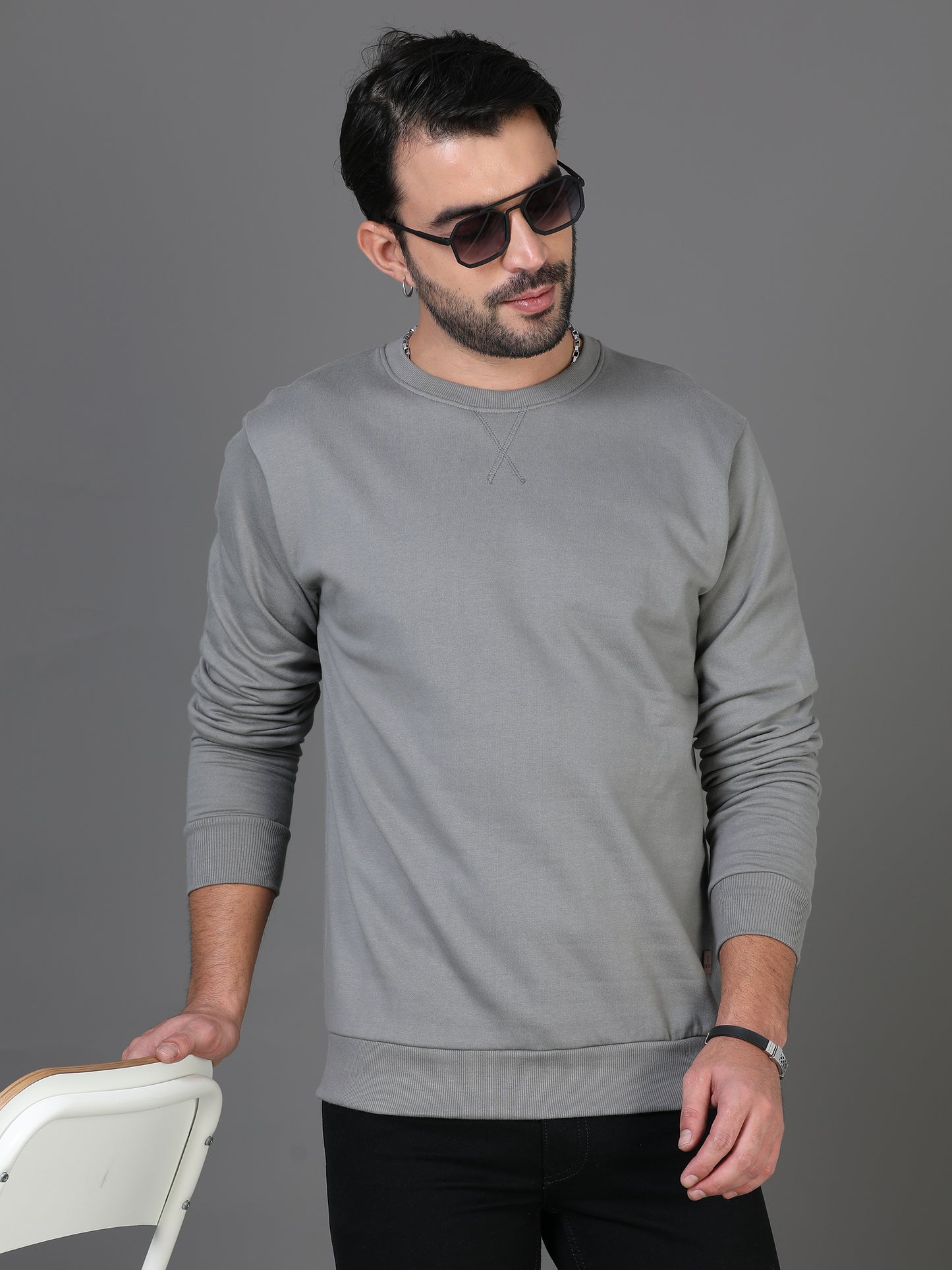 Grey Plain Sweatshirt