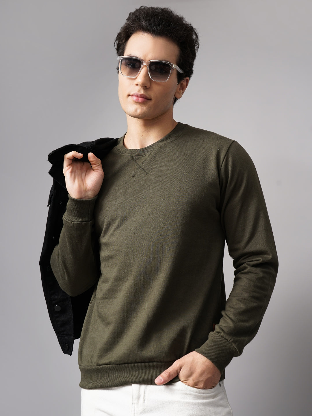 Solid Olive Sweatshirt