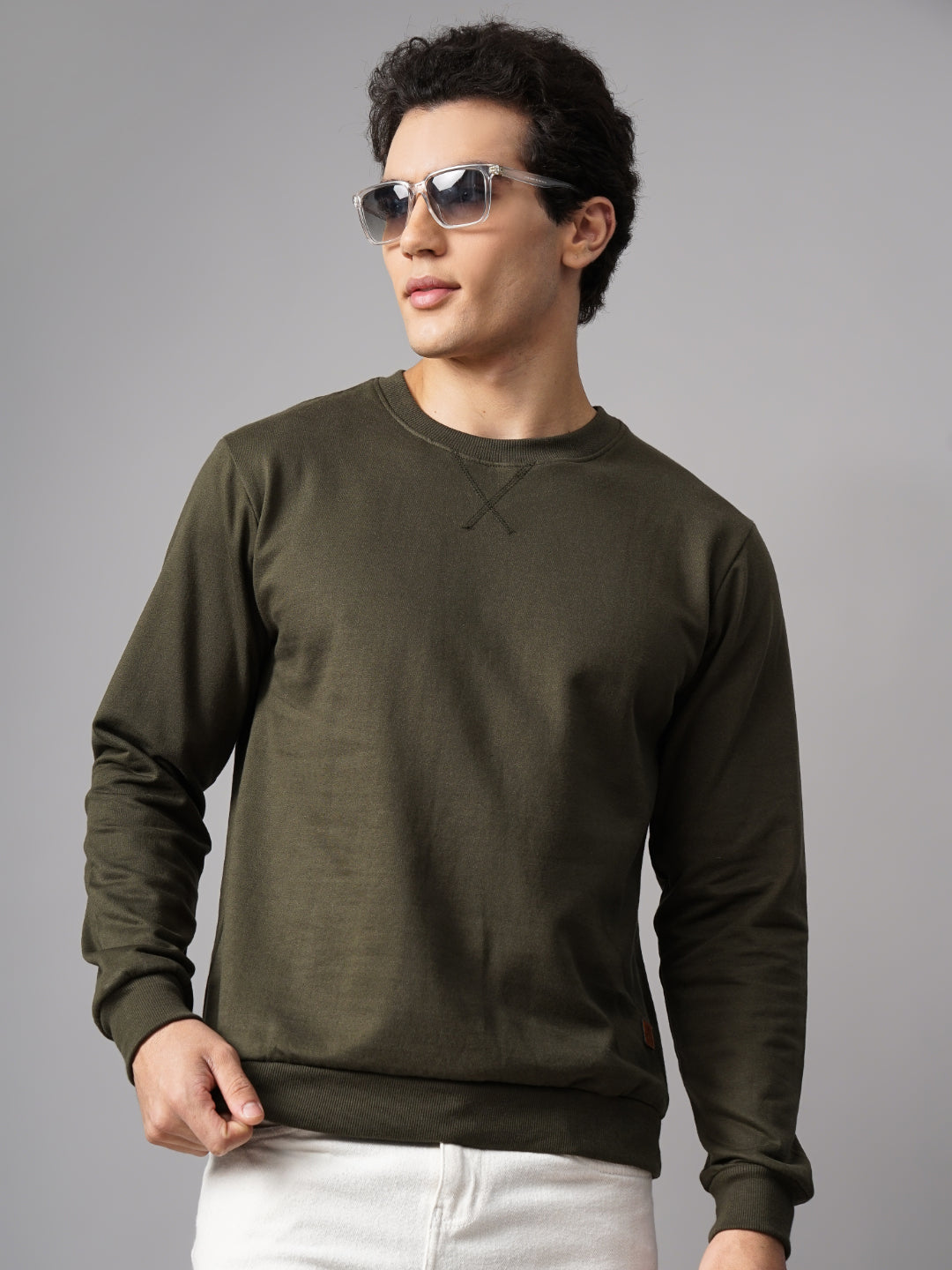 Solid Olive Sweatshirt