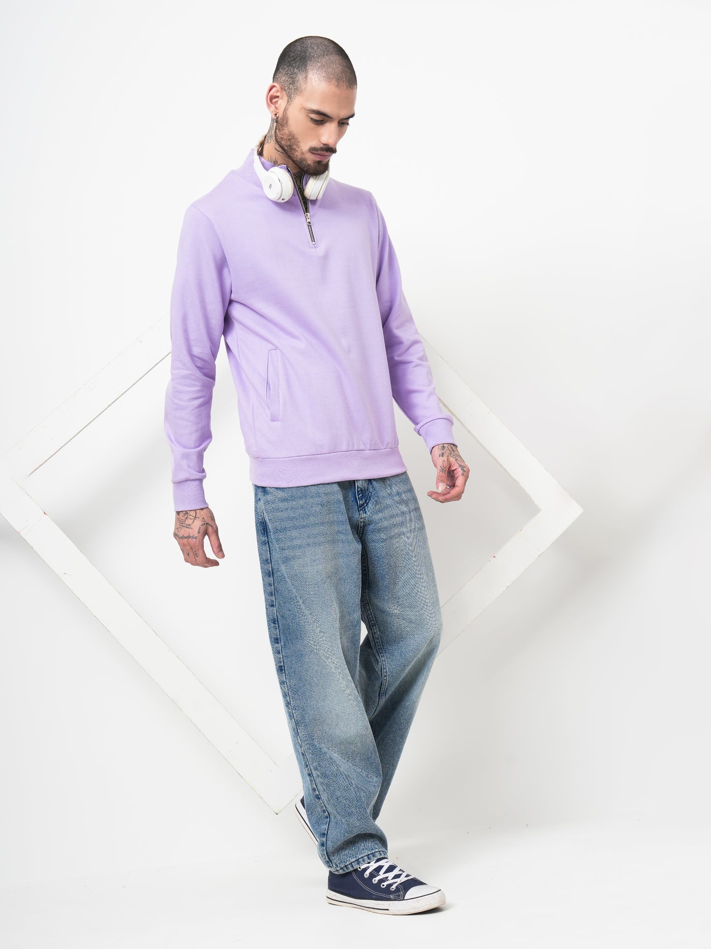 Half Zip Lavender Sweatshirt