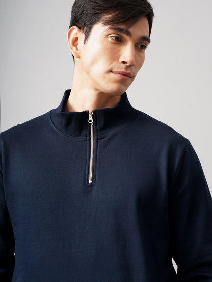 Half Zip Navy Sweatshirt