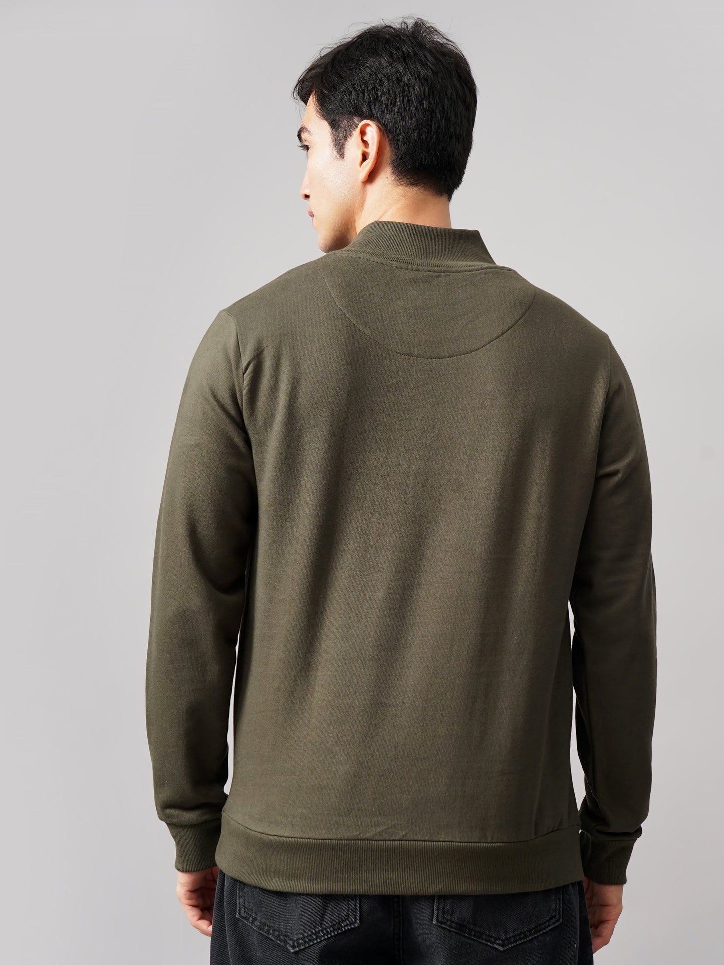 Half Zip Olive Sweatshirt