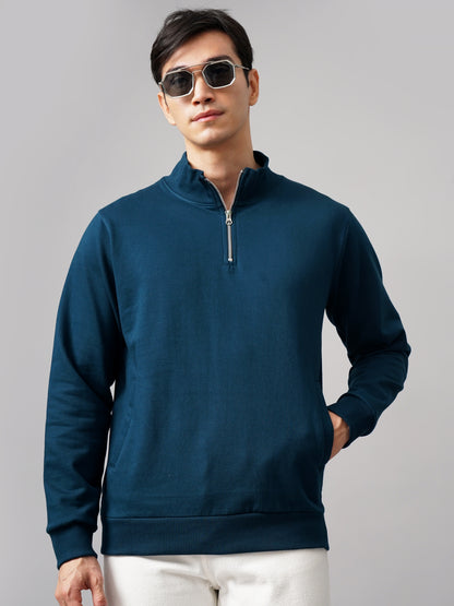 Half Zip Teal Sweatshirt