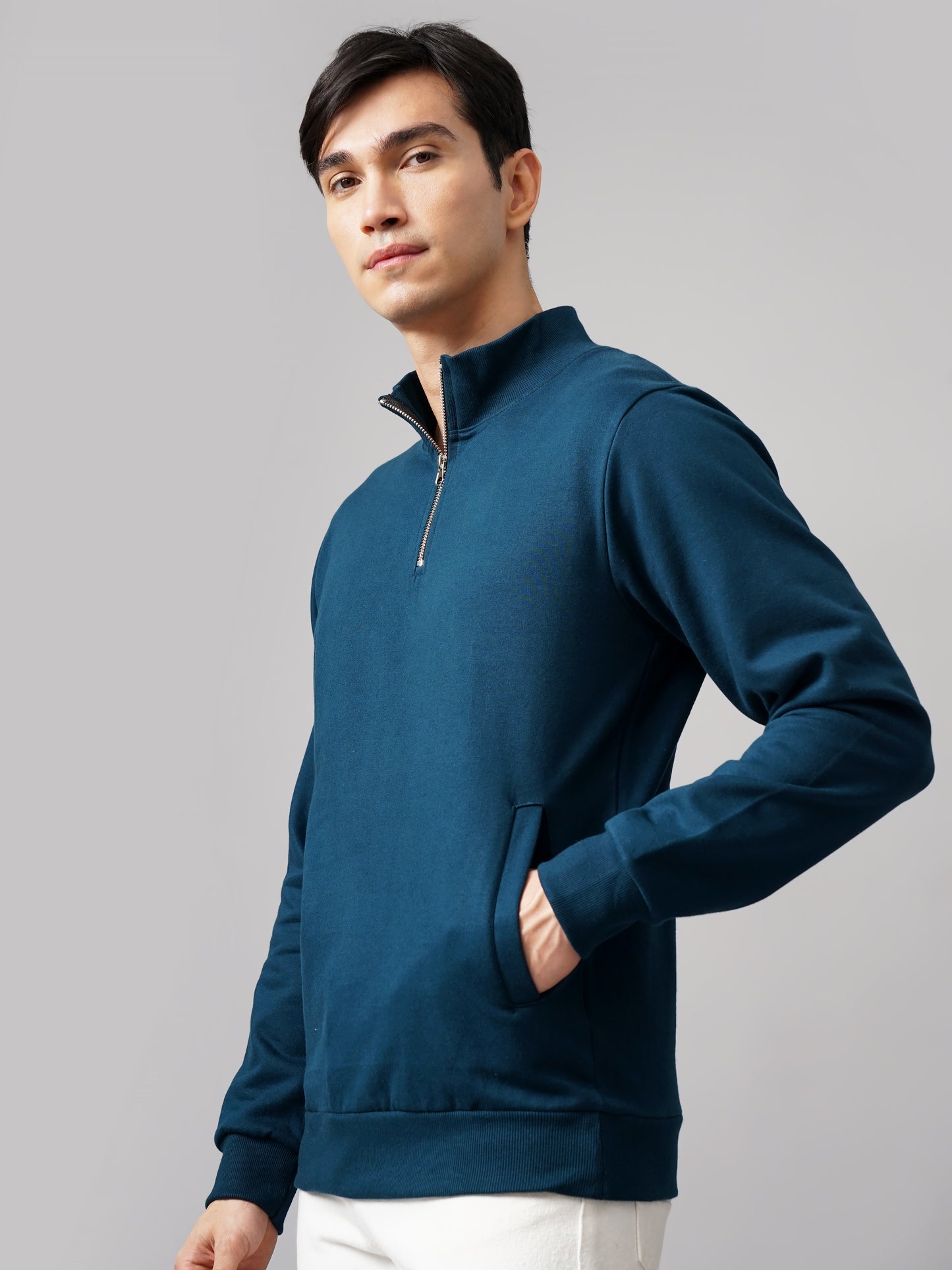 Half Zip Teal Sweatshirt