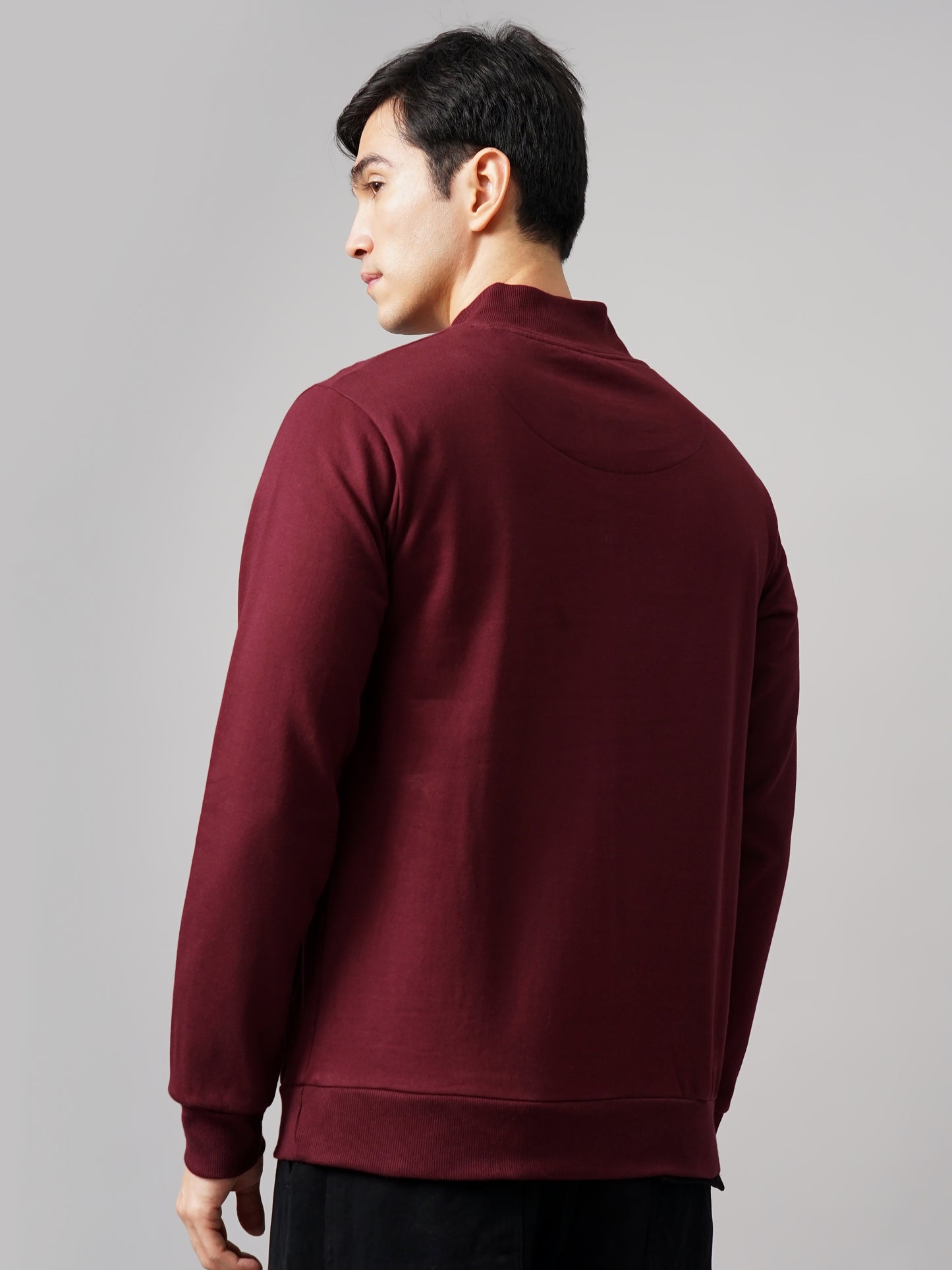 Half Zip Wine Sweatshirt