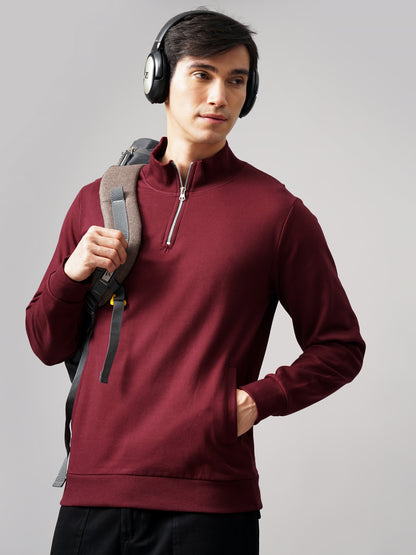 Half Zip Wine Sweatshirt