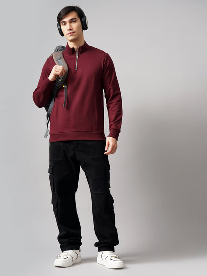 Half Zip Wine Sweatshirt