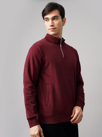 Half Zip Wine Sweatshirt