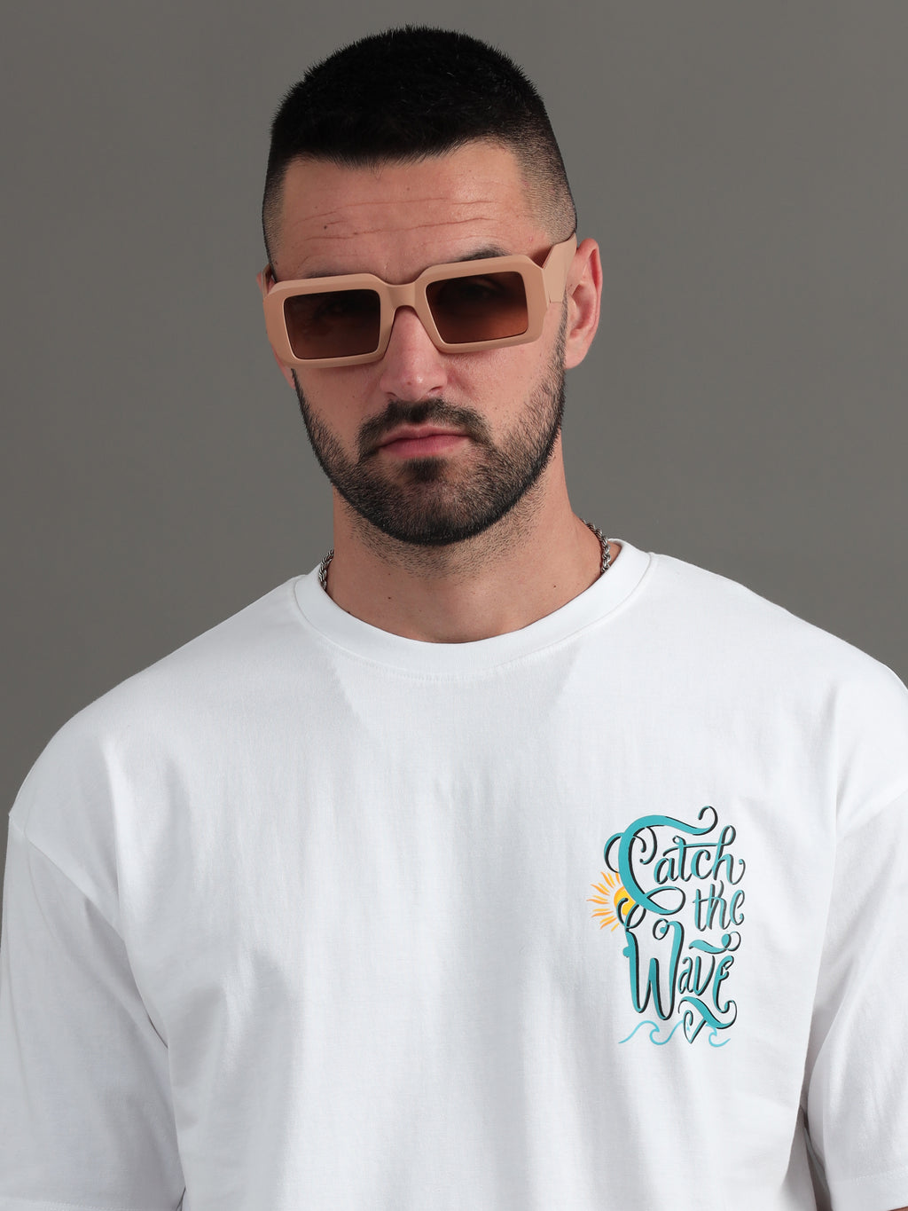 Wave Rider White Oversized T-Shirt