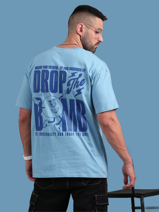 Drop the Bomb Blue Oversized T-Shirt