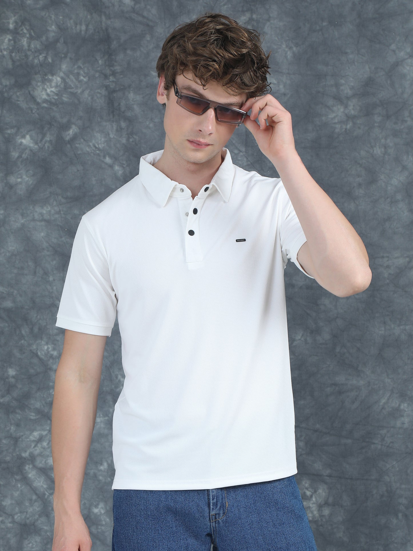 Cubic Polo White T-Shirt