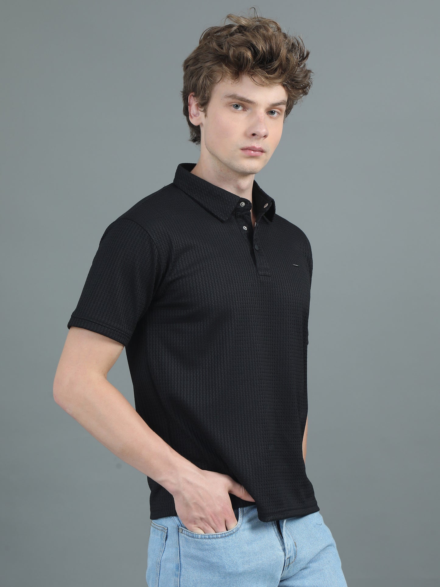 Ripple Polo Black T-Shirt