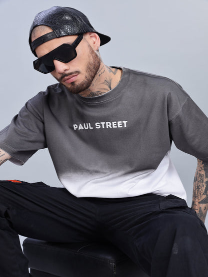 Half Hue Oversized Grey T-Shirt