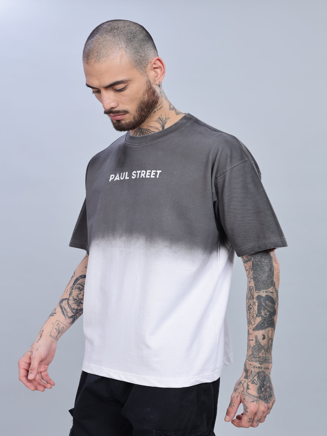 Half Hue Oversized Grey T-Shirt