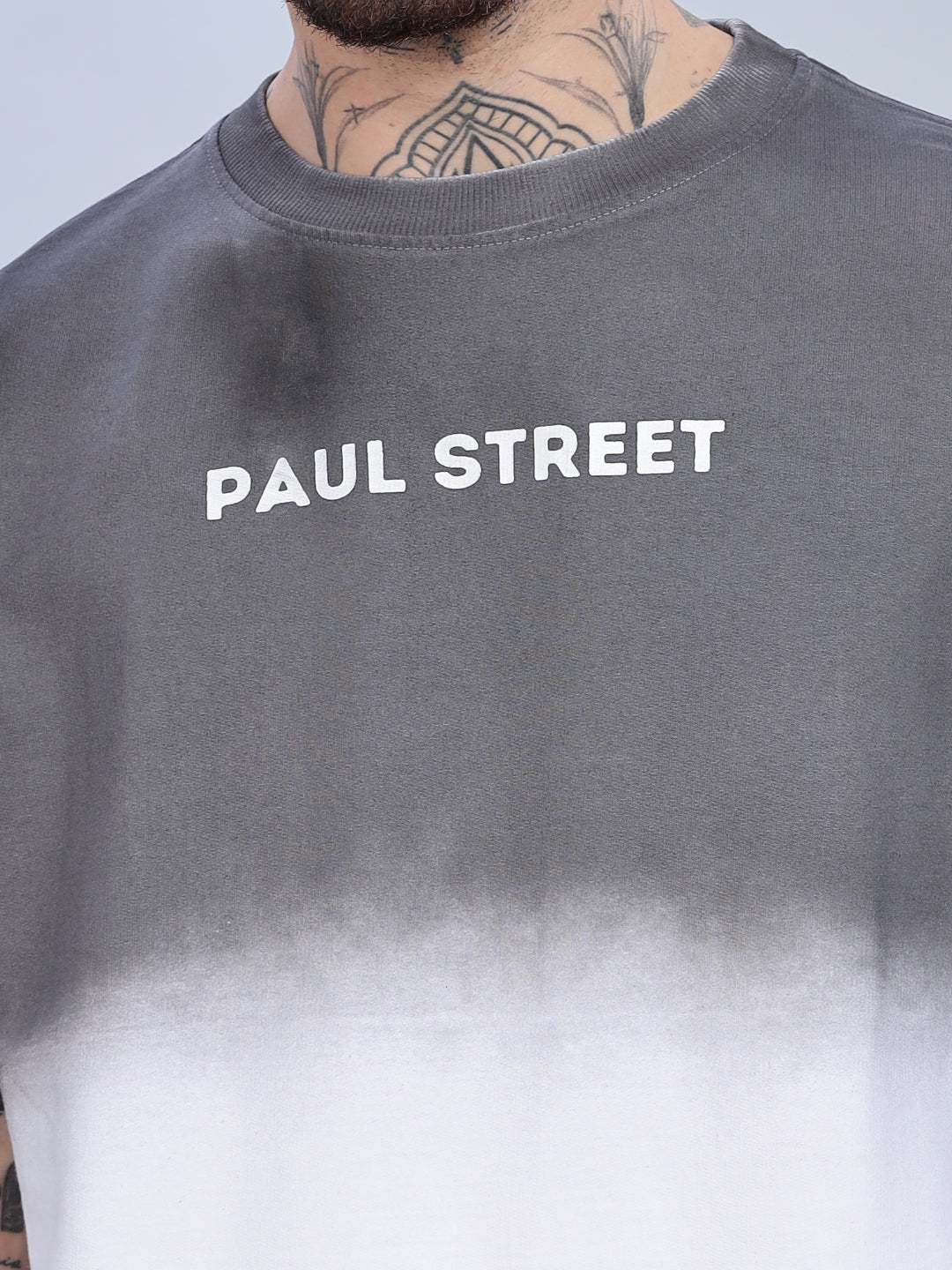 Half Hue Oversized Grey T-Shirt