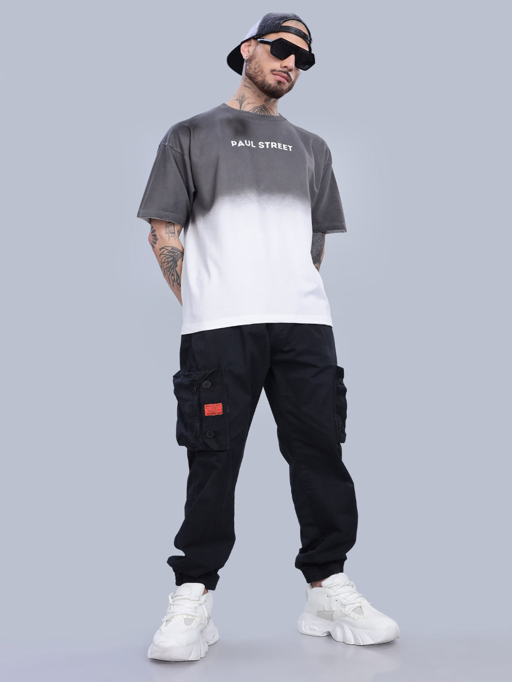 Half Hue Oversized Grey T-Shirt