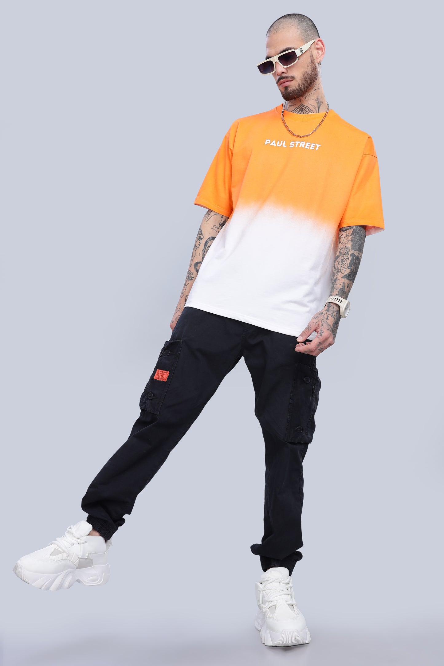 Half Hue Oversized Orange T-Shirt