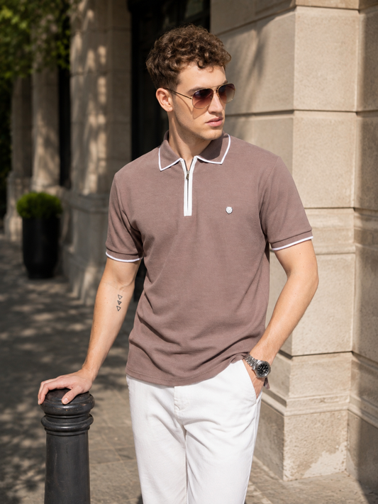 Aurel Brown Polo T-Shirt