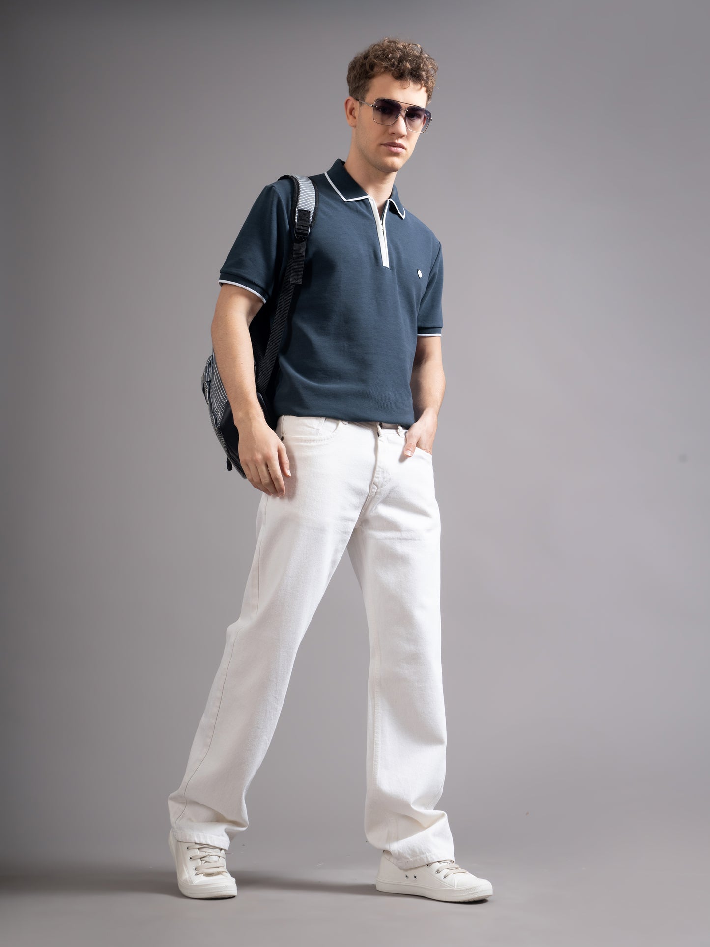 Aurel Navy Polo T-Shirt
