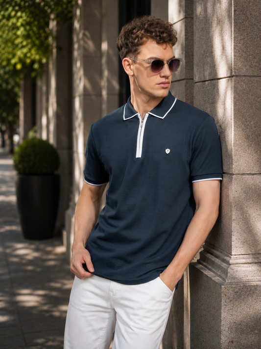 Aurel Navy Polo T-Shirt