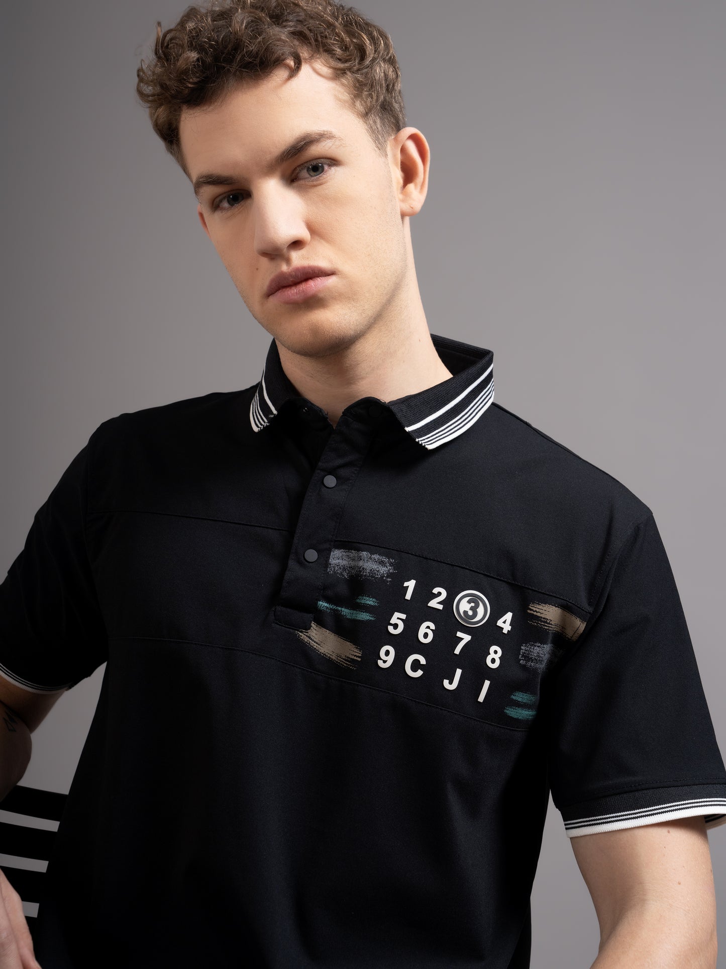 Calver Black Polo T-Shirt