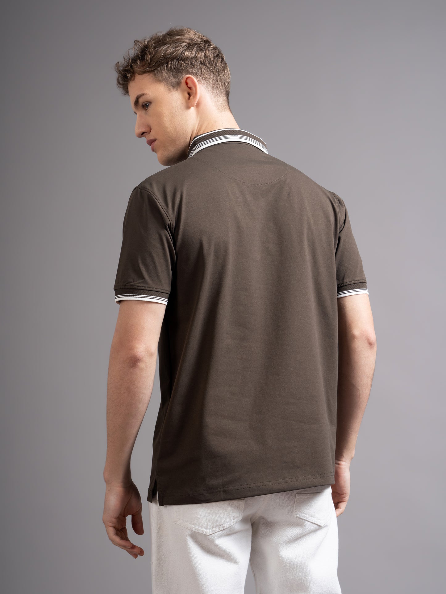 Calver Brown Polo T-Shirt
