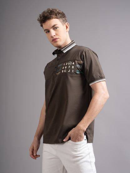 Calver Brown Polo T-Shirt