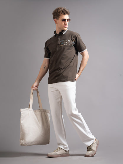 Calver Brown Polo T-Shirt