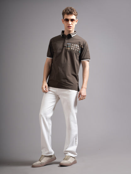 Calver Brown Polo T-Shirt