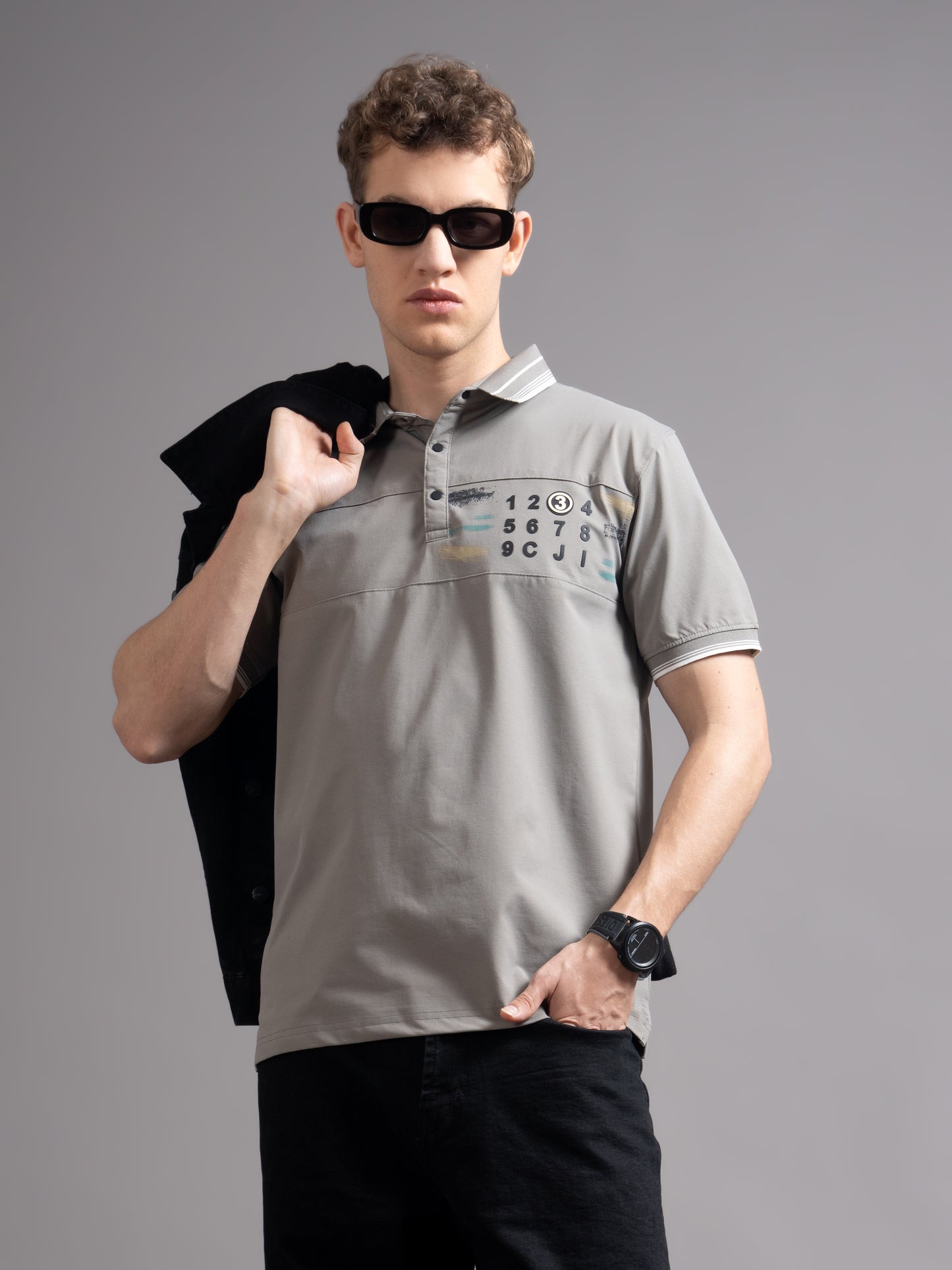 Calver Grey Polo T-Shirt